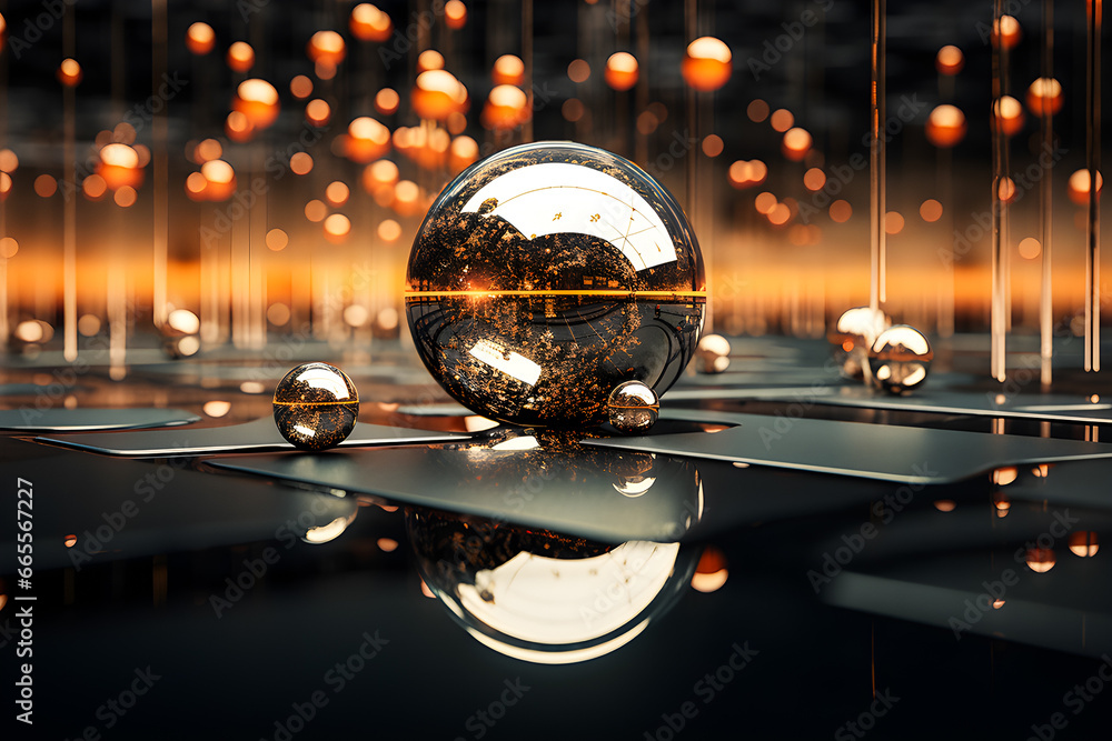 Poster abstract composition with a cluster of 3d spheres. multicolored glossy bubbles, 3d illustration of b