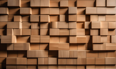 Wooden blicis on the wall texture and wooden blocks
