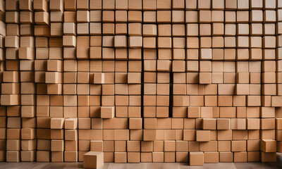 Wooden blicis on the wall texture and wooden blocks