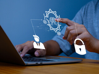 Technological security with AI, protecting personal and business information Marketing or investment on the internet