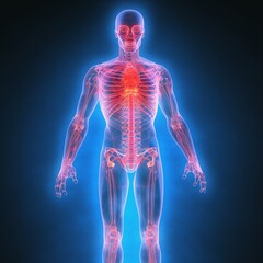 an x-ray photograph of the human body - obrazy, fototapety, plakaty