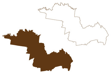 Shire of Indigo (Commonwealth of Australia, Victoria state, Vic) map vector illustration, scribble sketch Indigo Shire Council map