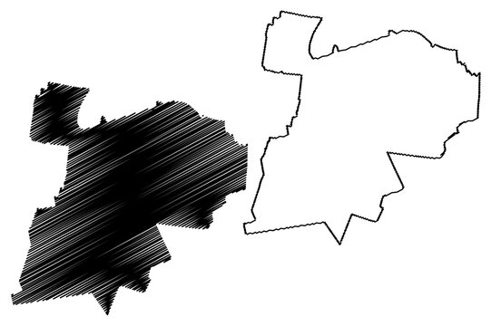 Rucphen municipality (Kingdom of the Netherlands, Holland, North Brabant or Noord-Brabant province) map vector illustration, scribble sketch Rucphen map