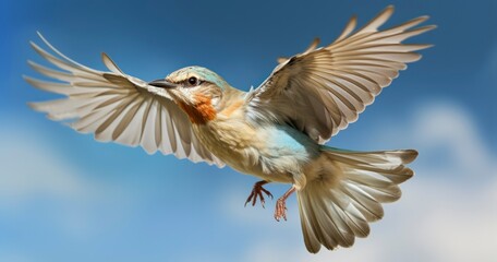 Obraz premium The grace and beauty of a rare bird in flight. Generative AI