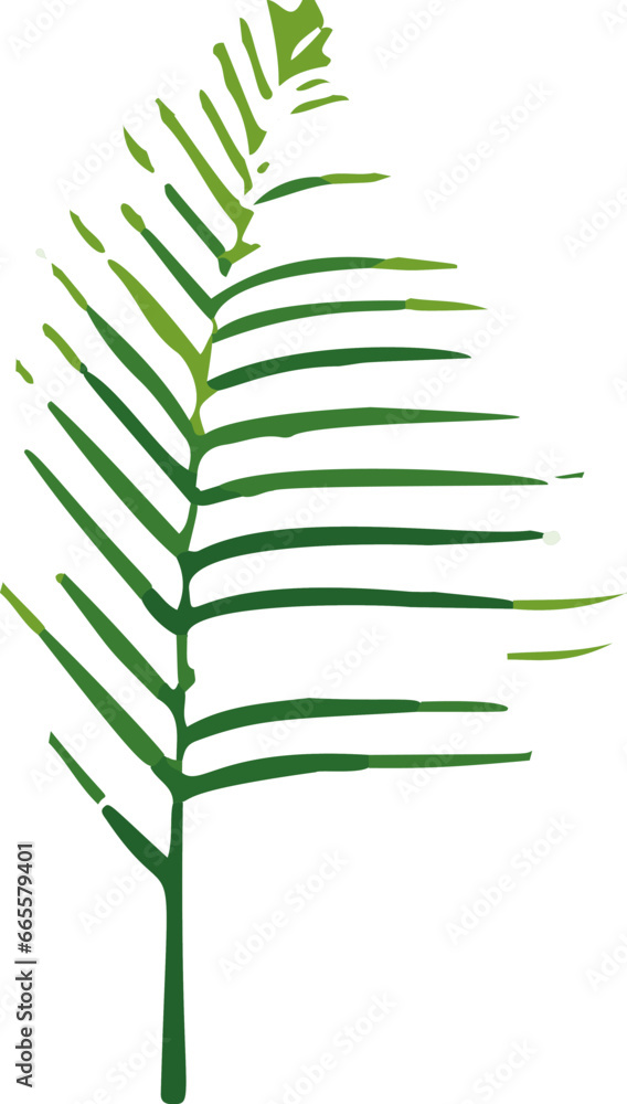 Poster a sleek and simplistic vector illustration of tropical leaves, creating a minimalistic design with a