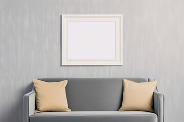 Mock up poster frame in modern interior background, 3d render, Interior mockup with picture frame on a Wall, AI Generated