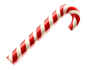 Fototapeta premium Christmas candy cane isolated on transparent background. generative ai
