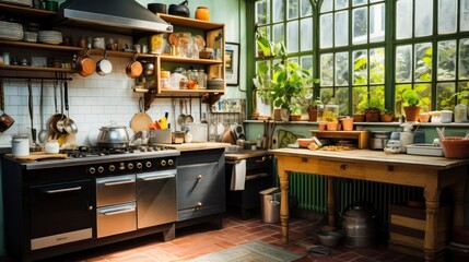 Country Comforts. The Welcoming Warmth of a Rural Kitchen. Generative AI