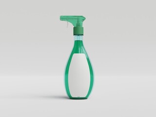 3D rendered plastic spray cleaner bottle 
