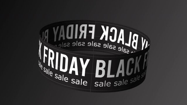 Black friday sale background. Modern motion graphic pattern. Seamless design animation. Cheap price day. Dark tape signt loop. Shopping market offer. Advert concept for supermarket. Web media style.