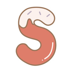 Letter s cute red Candy cane sweet winter alphabet christmas xmas festive 