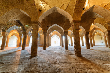 Scenic view of prayer hall in the Vakil Mosque, Iran