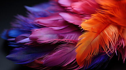 Obraz premium Feathered Universe: Microscopic Elegance. Generative AI