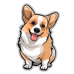 Dog Sitting Portrait Illustration