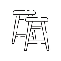 home decoration and furniture thin line icon, black color, isolated on white background