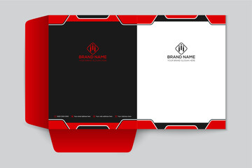 Elegant presentation folder with red color