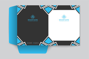 Elegant presentation folder with blue color