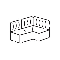 House or home decoration line icon. Sofa, linear style sign for mobile concept and web design. Symbol, logo illustration. Vector graphics