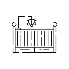 House or home decoration line icon. Furniture Console Mirror On White Background