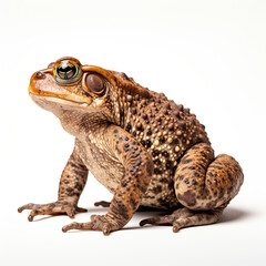 American Toad side profile isolated on white background