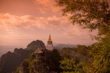 Naklejka premium THAILAND LAMPANG WAT PHRA BAT PHU PHA DAENG