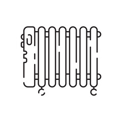 House heating line icon. Underfloor heating outline vector. Thin line black underfloor heating icon, flat vector simple element. Editable smart home concept isolated on white background
