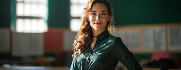 Teacher teaching kids in classroom at school