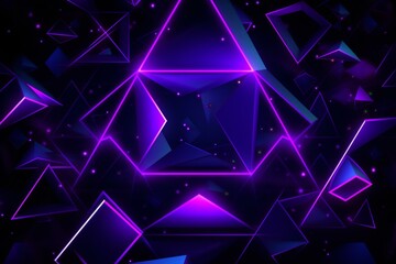 vibrant purple neon 3D geometric abstract background. Generative AI