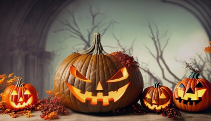 halloween background with pumpkin