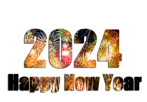 Happy new year 3d illustration firefoks with transparent background