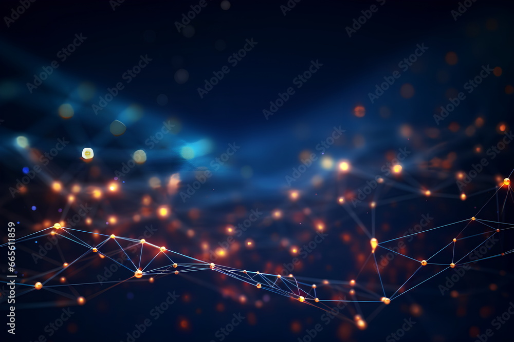 Poster abstract digital connection dots and lines background for technology, artificial intelligence, scien