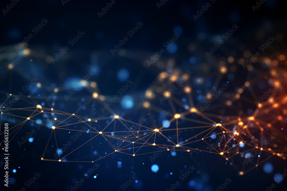 Poster abstract digital connection dots and lines background for technology, artificial intelligence, scien