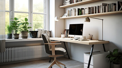 Scandinavian home office interior using the task chair