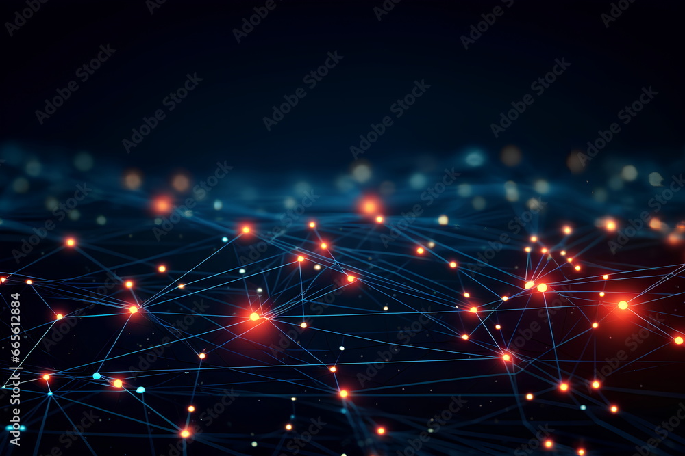 Poster abstract digital connection dots and lines background for technology, artificial intelligence, scien