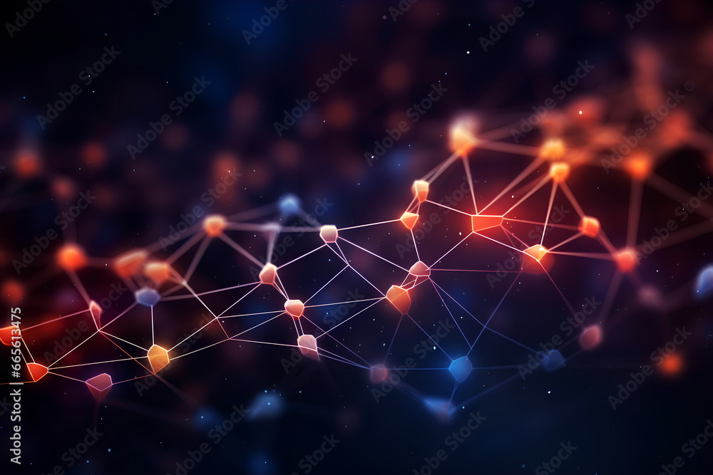 Poster abstract digital connection dots and lines background for technology, artificial intelligence, scien
