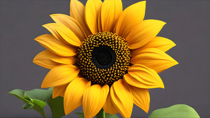 Fototapeta premium sunflower on a white