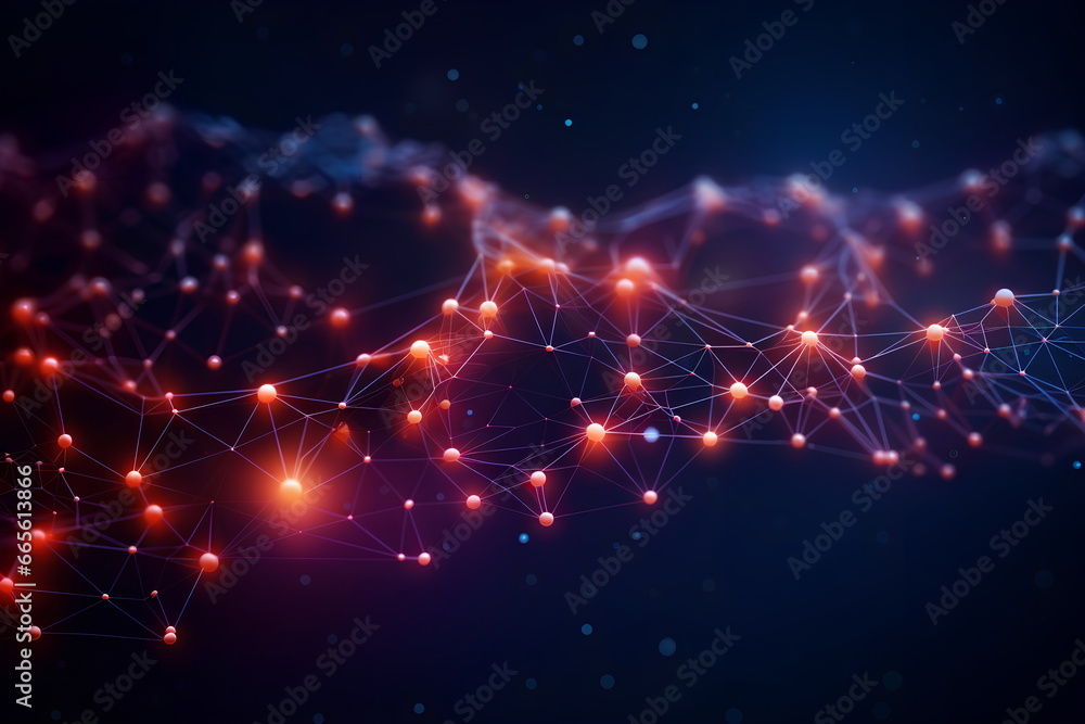 Poster abstract digital connection dots and lines background for technology, artificial intelligence, scien