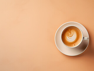 Close-up of a cup of coffee on an isolated background with space for text. AI Generation.