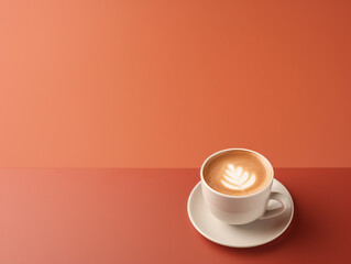 Close-up of a cup of coffee on an isolated background with space for text. AI Generation.