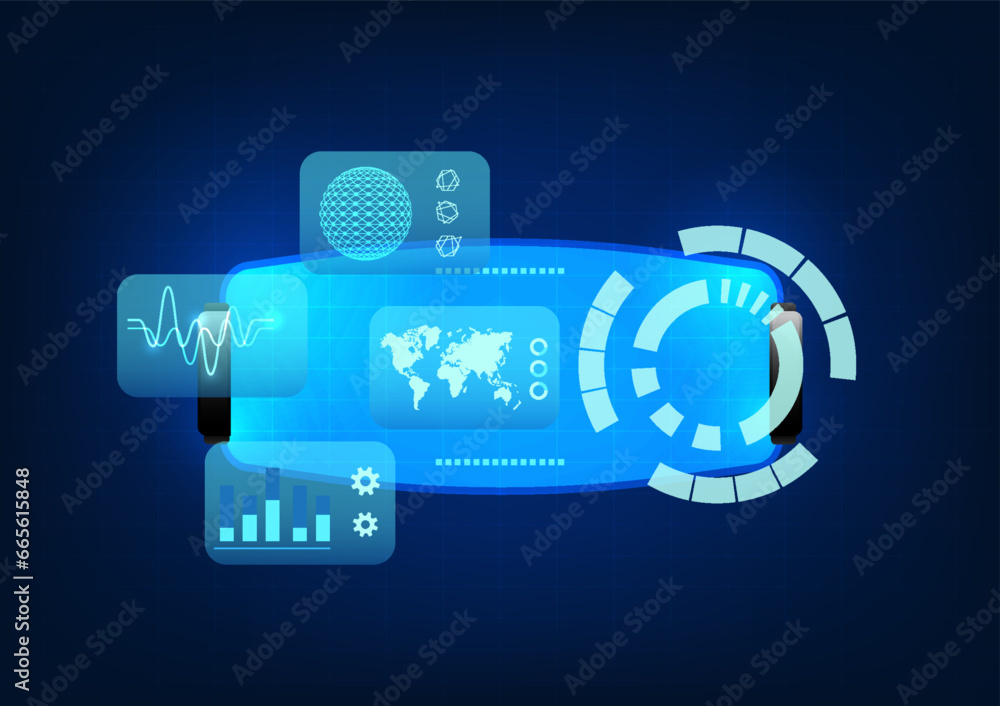 Poster virtual reality technology that creates a new environment in the virtual world. users can see images