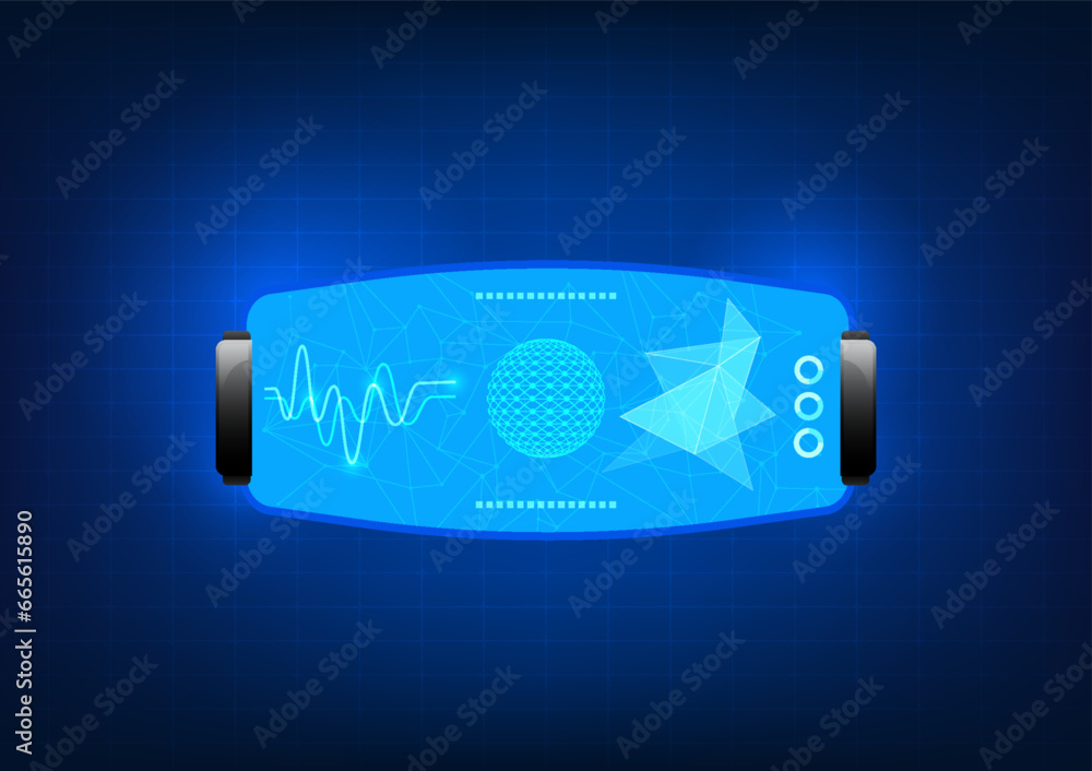 Poster virtual reality technology that creates a new environment in the virtual world. users can see images