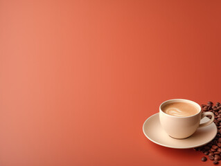Close-up of a cup of coffee on an isolated background with space for text. AI Generation.