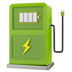 Electric Charging Car Station 3D Icon