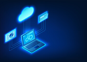 cloud technology Computers that transfer data and retrieve data in the cloud system It means transferring data storage files through the cloud system. It is a system for storing secure information.
