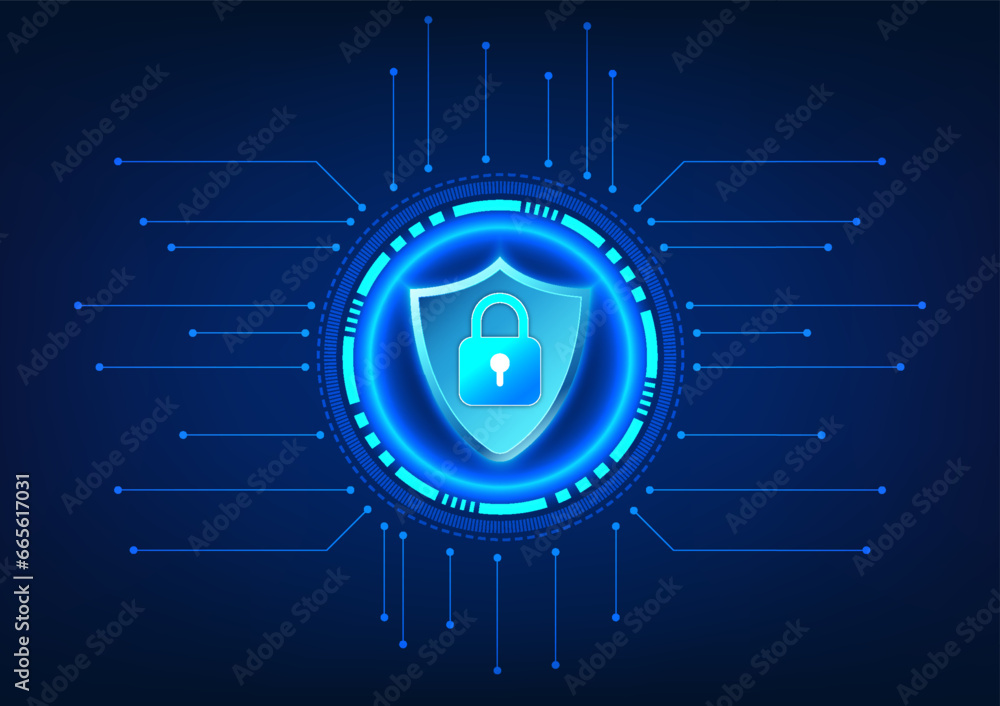 Poster cybersecurity and data privacy technology prevents data theft and data destruction as a system used 