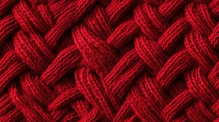 Fotobehang Knitted Christmas and New Year Ugly Sweater seamless pattern. Festive Knitting folk style scandinavian ornaments winter Pattern. For Wallpaper, wrapping paper, textile, knitwear, X-mas greeting card. © Oksana Smyshliaeva