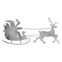 Santa Claus Flying With Deer