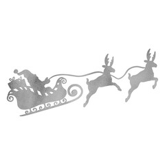 Santa Claus Riding In A Sleigh With Reindeers