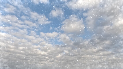 Fototapeta premium cute snow on clouds on sky bg - photo of nature
