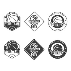 Basketball logo sport, emblem set collection, basketball vector illustration